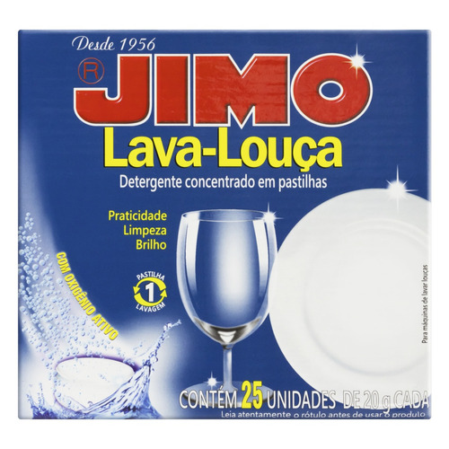 Lava-Louças em Pastilha para Máquina de Lavar Louças Concentrado Jimo Caixa 25 Unidades