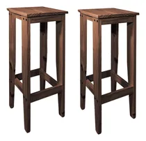 Comprar Combo 2 Banquetas Taburetes Comedor Silla Maciza Sajo Acabado de la estructura cedro Color Cedro