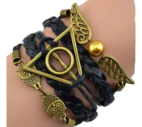 Pulsera Harry Potter Reliquias De La Muerte, Snitch, Búho