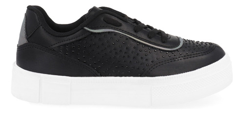 Tenis Urbano Vazza Color Negro Con Aplicaciones Para Mujer