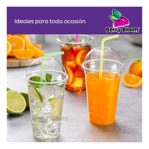 50 Vasos Desechables Plástico 20 Oz Transparentes con Tapa Tipo Domo Reutilizables para Bebidas Frías Café Smoothie Eventos Fiesta Restaurante Delivery Resistente y Práctico