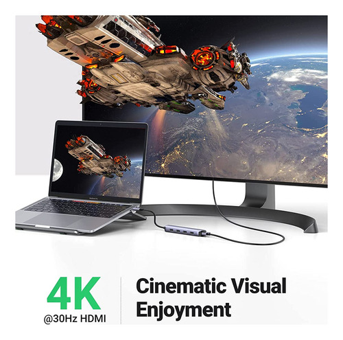 Hub Usb-c 5 En 1 Ugreen 4 Usb-a 3.0 Y 1 Hdmi 4k 5gbps