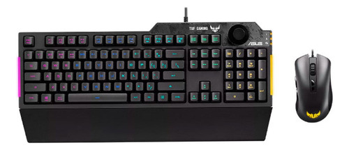 Combo Gaming Asus Tuf M5 K5 Usb Rgb 6200dpi Membrana Color del teclado Negro