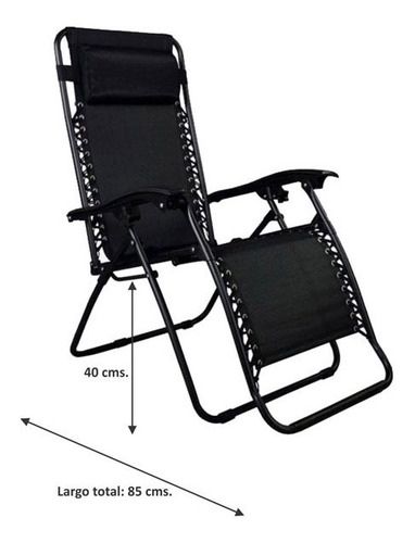 Imagen 4 de 8 de Reposera Silla Gravedad Cero Reclinable Plegable Playa Jardi