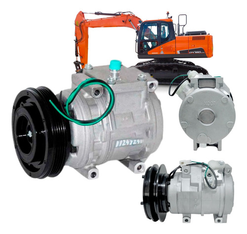 Compressor Ar Condicionado Escavadeira Doosan Dx225 / Dx520