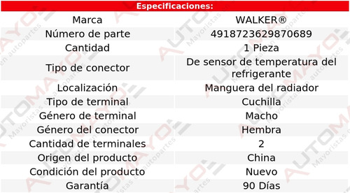 Un Conector Sensor Cts Walker Z4 L6 3.2l Para Bmw 2006-2008