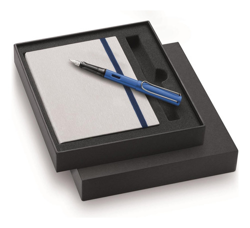 Set Lapicera Pluma Lamy Alstar+cuaderno Libreta Lamy Paper Color Del Exterior Azul