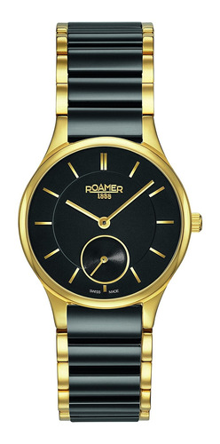 Reloj Roamer Para Mujer Con Esfera Negra Correa De Ceramica