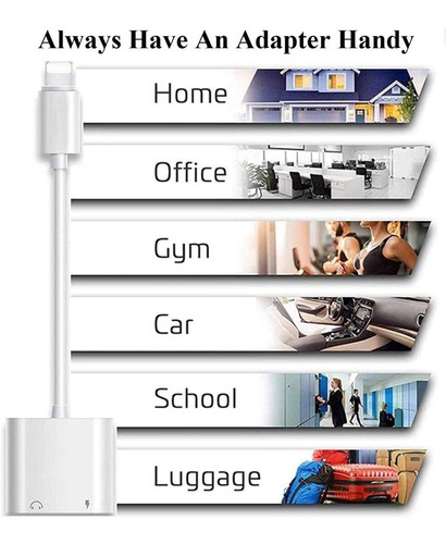 Imagen 6 de 10 de Splitter Compatible iPhone Dual Llamadas Carga Premium