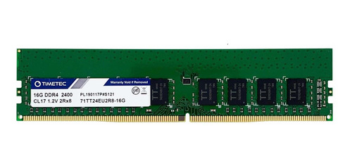 Memoria Ram Server 16gb 1x16gb Ddr4 2400 Mhz Udimm Timetec