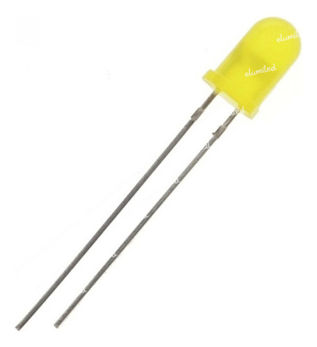 Led 5mm Standard Amarillo 15mcd 110º Difuso Pack X50