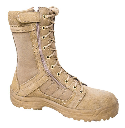 Imagen 6 de 6 de Botas Tipo Swat Ligera 100% Piel Militares Trabajo Kaki Negr