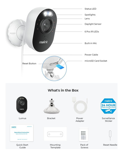 Reolink Wireless Outdoor Security Camera Lumus 2k, Upgrad...