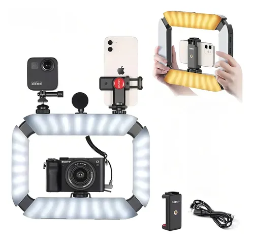 Iluminador Led Ring Light Ulanzi U200 Handheld 20w Bicolor Estrut...