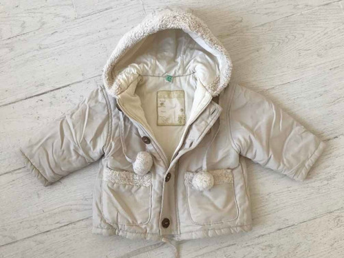 Campera Prenatal Abrigada Capucha Corderito Pompones Importa