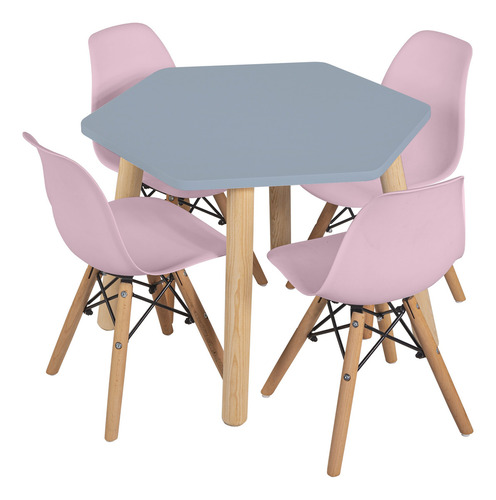 Comedor Moderno Para Niños 7 Acabados Mate Color Azul Diseño De La Tela De Las Sillas Silla Rosa /mesa Azul