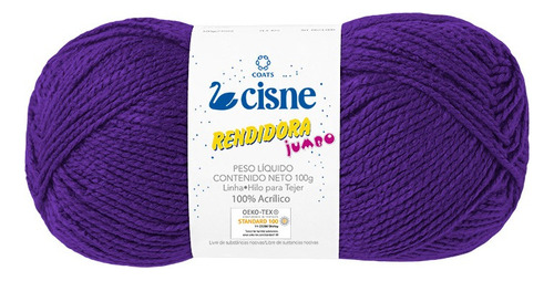 Lana Cisne Rendidora Jumbo Por Ovillo - 100gr Color Violeta 01034