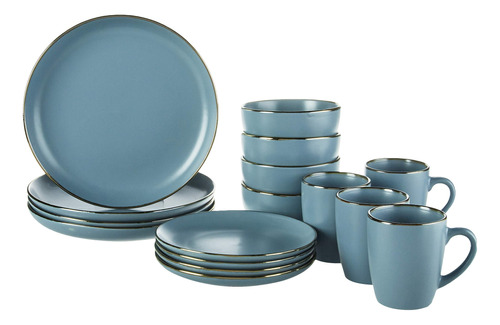 Pfaltzgraff Hadlee Blue 16-piece Dinnerware Set