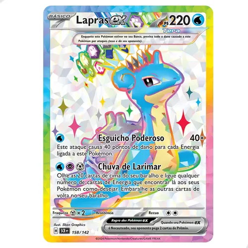 158 142 pokemon card 158/142 - Lapras EX Metal Larimar Rain Look at the top 20 cards of your deck and attach any number of Energy cards you find there to your Pokmon in any way you like Pokemon - Lapras ex 158/142