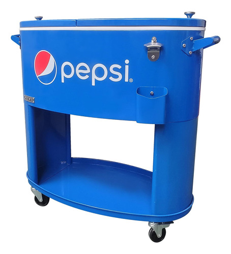 Hielera De 80 Cuartos Portatil Color Pepsi Azul Permasteel 