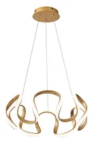 Comprar Luminária Lustre Pendente Moderno de Led Ondulado para Sala quarto cozinha sala de estar jantar potência Nitrolux 48w 3 em 1 Branco Frio, neutro e Quente Cor Dourado bivolt 110Vu002F220V