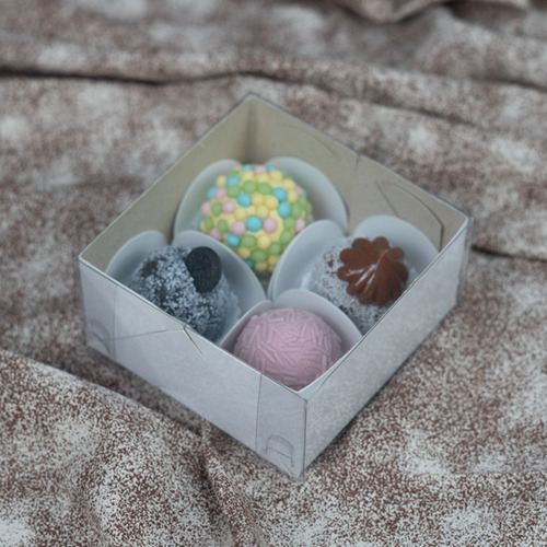 10 Caixas 4 Bombom, Doces, Lembrancinhas, Trufa 8x8x4 Branco