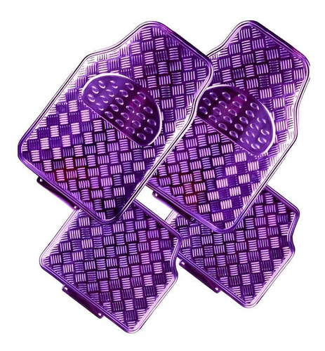 Set Cubre Piso Metálico 4pcs Morado Auto Tuning 
