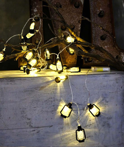 20 Led Mini Luces De Cuerda Led De Linterna Retro Retro, Luc