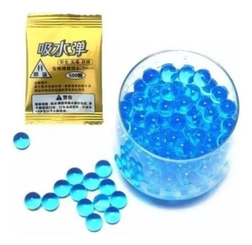 200 Sobres Hidrogel -100,000 Bolas Orbeez 7-8 Mm Balas Azul Azul