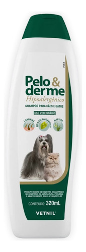 Pelo E Derme Shampoo Hipoalergênico Para Cães Gatos - Vetnil