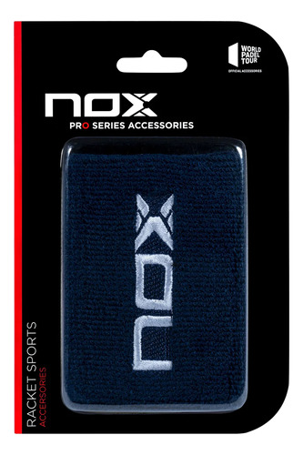 Muñequera Nox Azul Logo Blanco X2