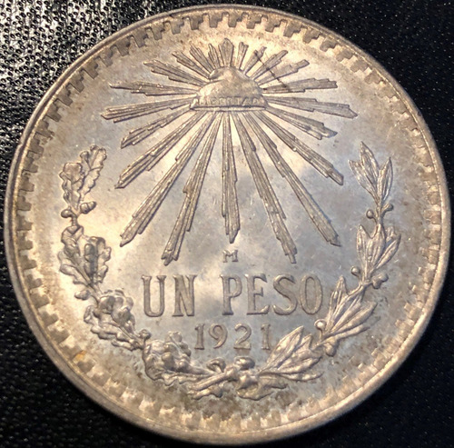 Mex17050a México 1 Peso 1921 9 Recortado Unc Ayff