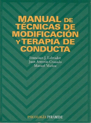 Libro Manual De Técnicas De Modificación Y Terapia De Conduc