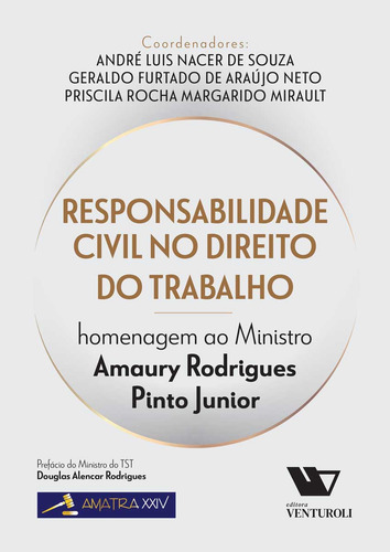 Responsabilidade Civil No Direito Do Trabalho: Homenagem Ao Ministro Amaury Rodrigues Pinto Junior, De André Luis Nacer De Souza., Vol. 1. Editorial Venturoli, Capa Mole Em Português