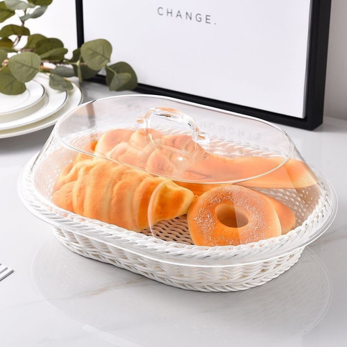 Para Cesta Redonda De Ratán For Pan Con Fruta, 2 Unidades,