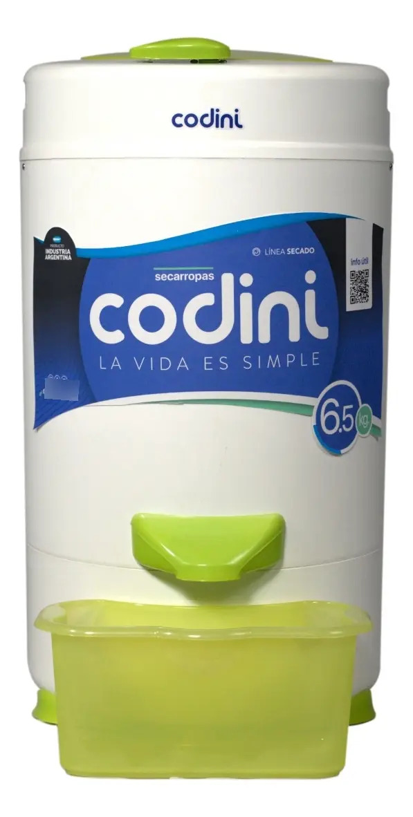 Codini Innova 6.5kg Spin Dryer, Stainless Steel Drum