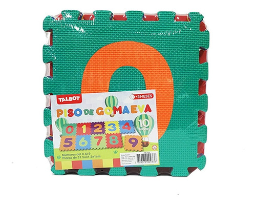 Piso Goma Eva Talbot Numeros Encastrable 10 Piezas 31x31x1 Multicolor