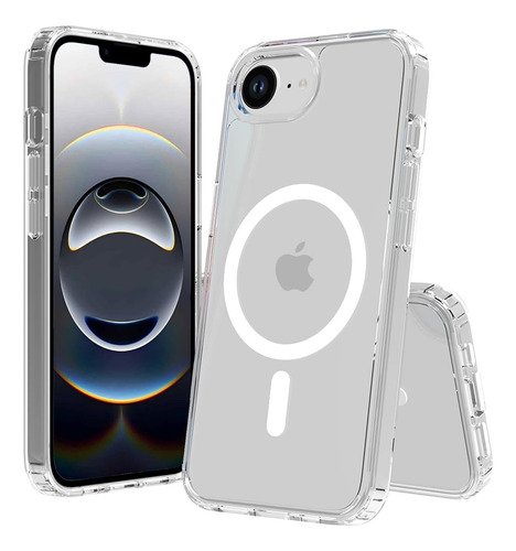 Funda Magnética Compatible Magsafe Para Iphone 16e 2025 Transparente Iphone 16e