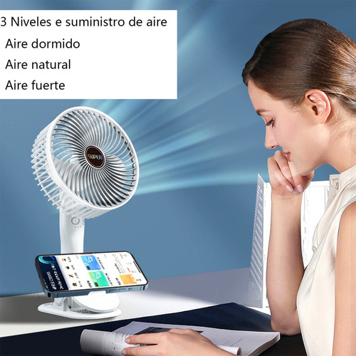 A Mini Ventilador Portátil Escritorio Recargable Ajustable