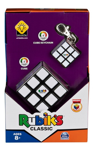 Cubo Spin Master Rubik's Classic 3x3 Con Llavero 8+ 