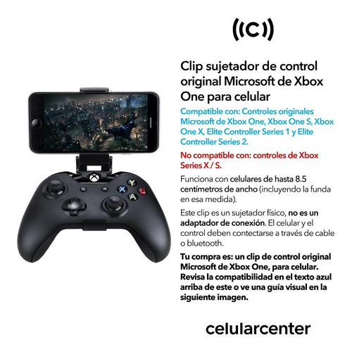 Imagen 2 de 5 de Soporte Celular Control Xbox One X S Elite Clip Clamp Mando
