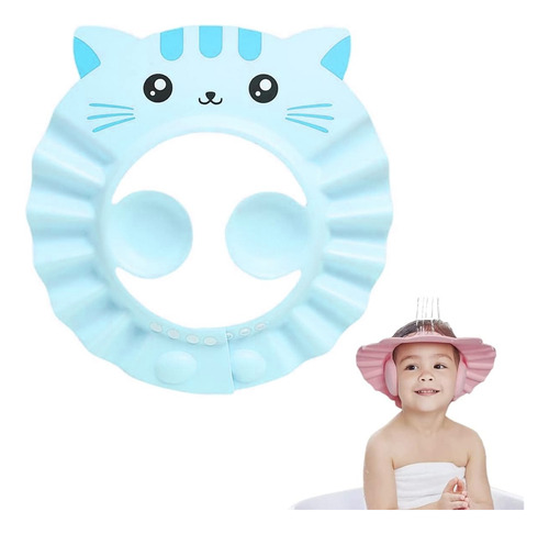 Gorro Visera Ducha Baño Bebe Protector Oidos Ojos Ajustable