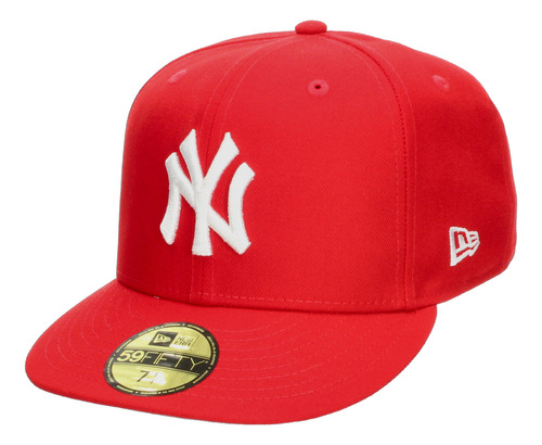 Gorra New Era Yankees Con Logo Color Rojo Y Blanco
