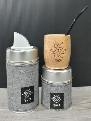 Imagen 5 de 9 de Set Matero Yerbera + Azucarera + Mate + Bombilla