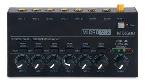 Mixer Mixer Extension Audio O Mini Stage Mezclador De 6 Cana