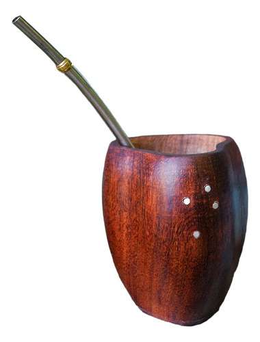 Mate De Algarrobo Premium Natural Con Bombilla