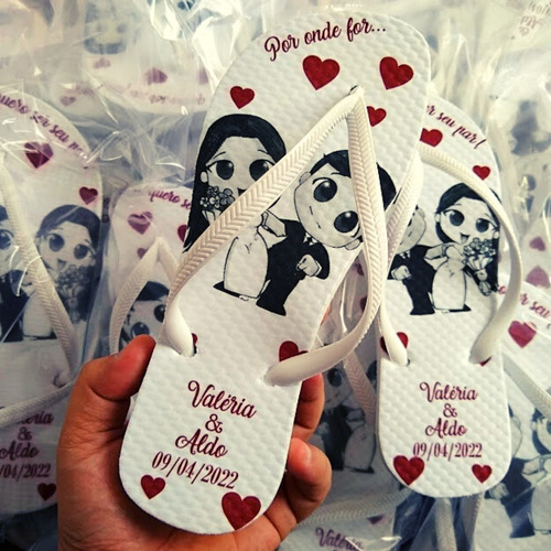 Imagem 4 de 7 de Chinelo Personalizado Para Madrinhas De Casamento Noivinhos