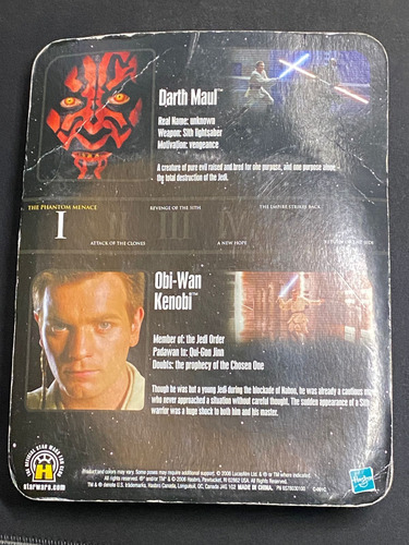 Starwars Conmemorative Tin Collection Darth Maul Obi Wan (Usado)