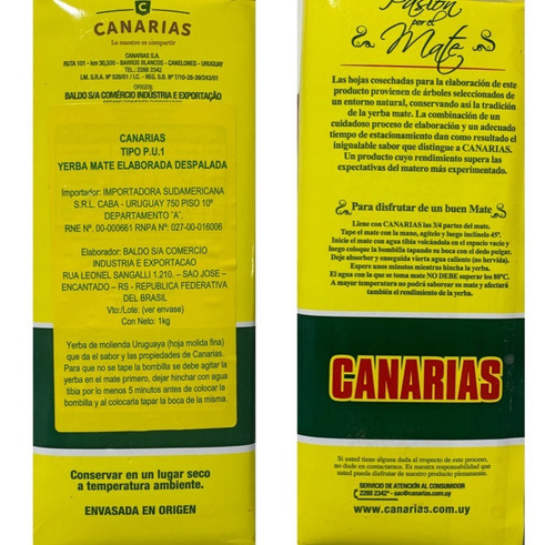 Imagen 2 de 8 de Yerba Mate Tradicional Canarias 1 Kg