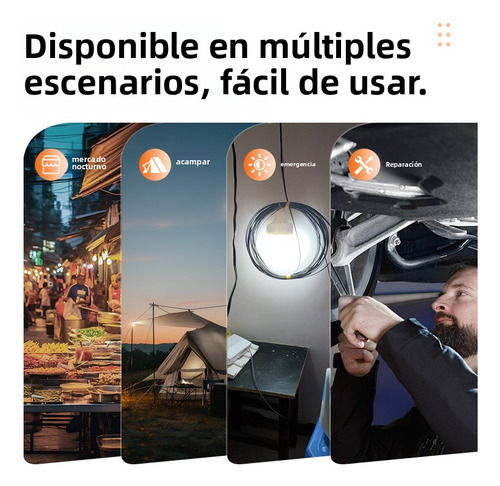 Linterna De Camping Recargable LED De Emergencia Iluminación Exterior Para Mesitas De Noche 6 Un.